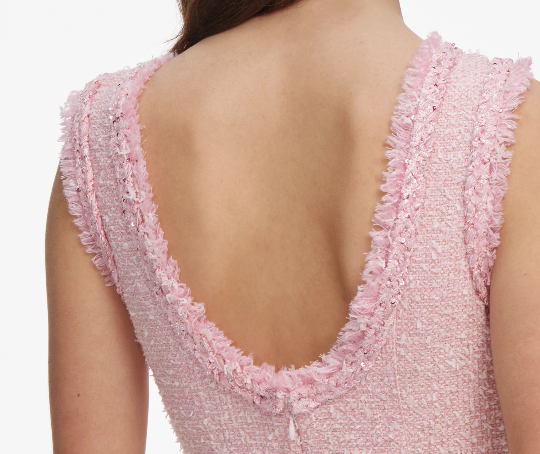Pink Boucle Sleeveless Mini Dress – Village Tailor