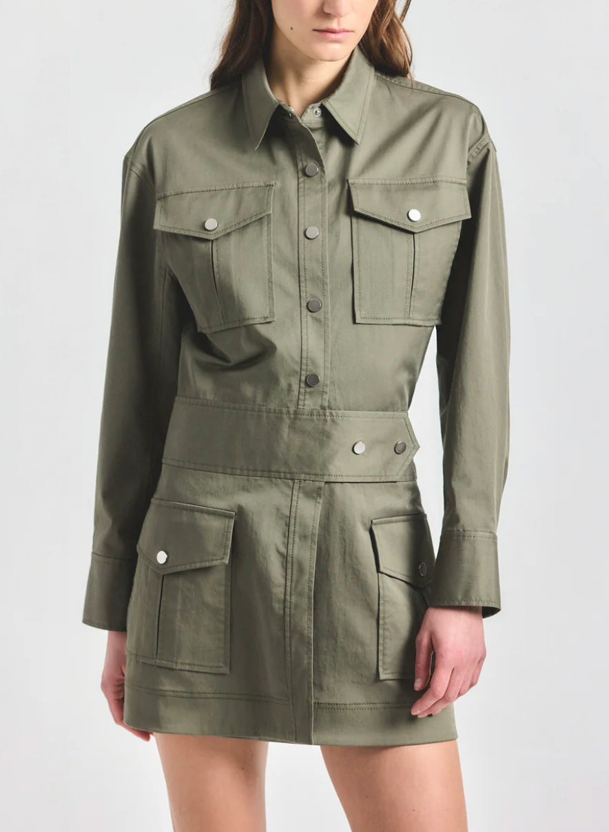 utility dress women Poplin Shirtdress giant pockets for all of your stuff Tie Front Utility Dress