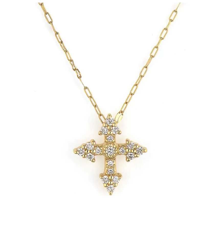 Provence Champagne Tiny Cross Necklace