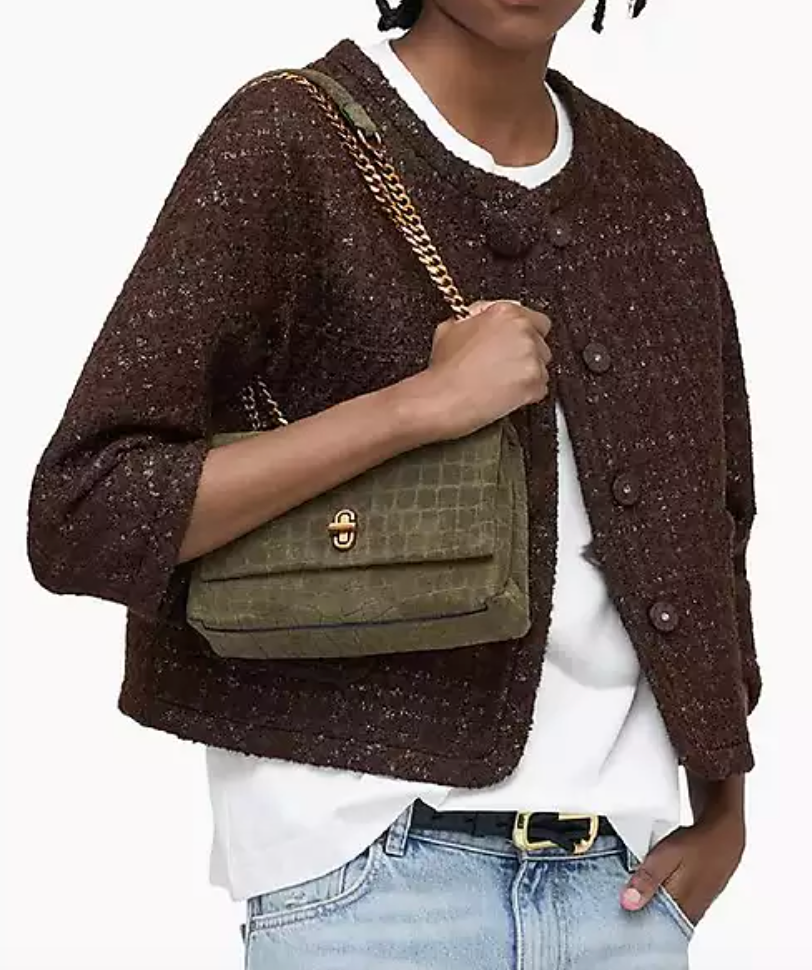 The Slim Dual Chain Shoulder - Suede Croc Dual Bag – Village Tailor