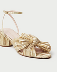 Dahlia Pleated Bow Heel with Ankle Strap