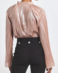 Claira Pleated Foil Blouse