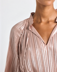 Claira Pleated Foil Blouse