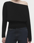 Lavina Draped Off Shoulder Sweater
