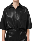 Frances Cropped Cape Button Down