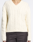 V-Neck Cable Pullover