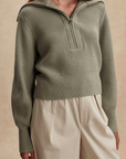 Maura Half Zip Rib Knit