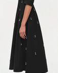 Jazz Embellished Pintuck Midi Dress