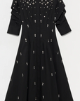 Jazz Embellished Pintuck Midi Dress