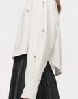 Renata Embellished Cropped Button Down Shirt