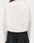 Renata Embellished Cropped Button Down Shirt