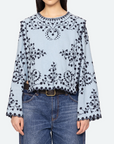 Frances Long Sleeve Embroidered Top