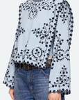 Frances Long Sleeve Embroidered Top
