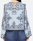 Frances Long Sleeve Embroidered Top