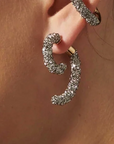Luna Braided Pave Earrings