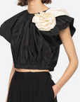 Laurie Solid Flutter Sleeve Top