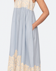 Alexandra Embroidery Cap Sleeve Midi Dress