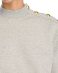 Hylda French Terry Button Shoulder Sweatshirt