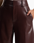 Alexander High Rise Vegan Leather Ankle Pant w Cuff