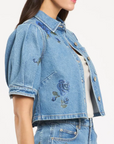 Heatset Roses Denim Halsie Top