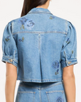 Heatset Roses Denim Halsie Top