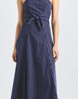 Zandra Striped Shirting Tie Front Dress
