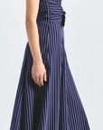 Zandra Striped Shirting Tie Front Dress