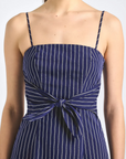 Zandra Striped Shirting Tie Front Dress