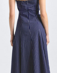 Zandra Striped Shirting Tie Front Dress