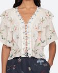 Serafina Embroidery Short Sleeve Top