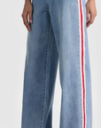 Xander Low Rise Straight Leg Jean w Racing Stripe