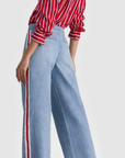 Xander Low Rise Straight Leg Jean w Racing Stripe