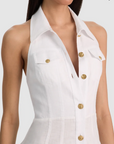 Kendall Halter Button Down Maxi Dress
