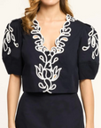 Paisley Bloom Embroidered Bellara Top