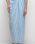 Liorra Yarn-Dye Draped Midi Skirt
