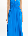 Gathered V Tie Dress