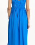 Gathered V Tie Dress