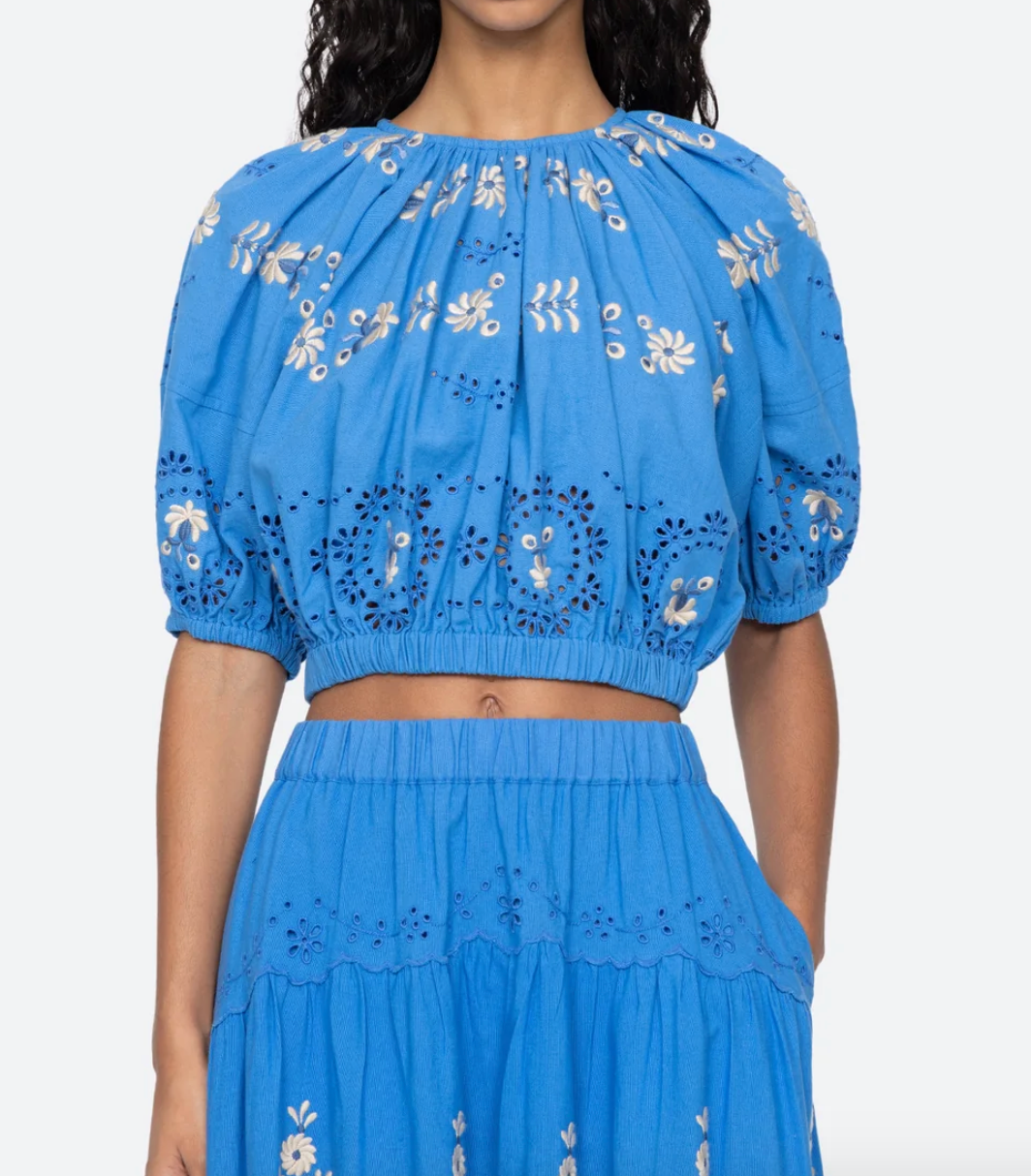 Catharina Embroidered Bubble Top