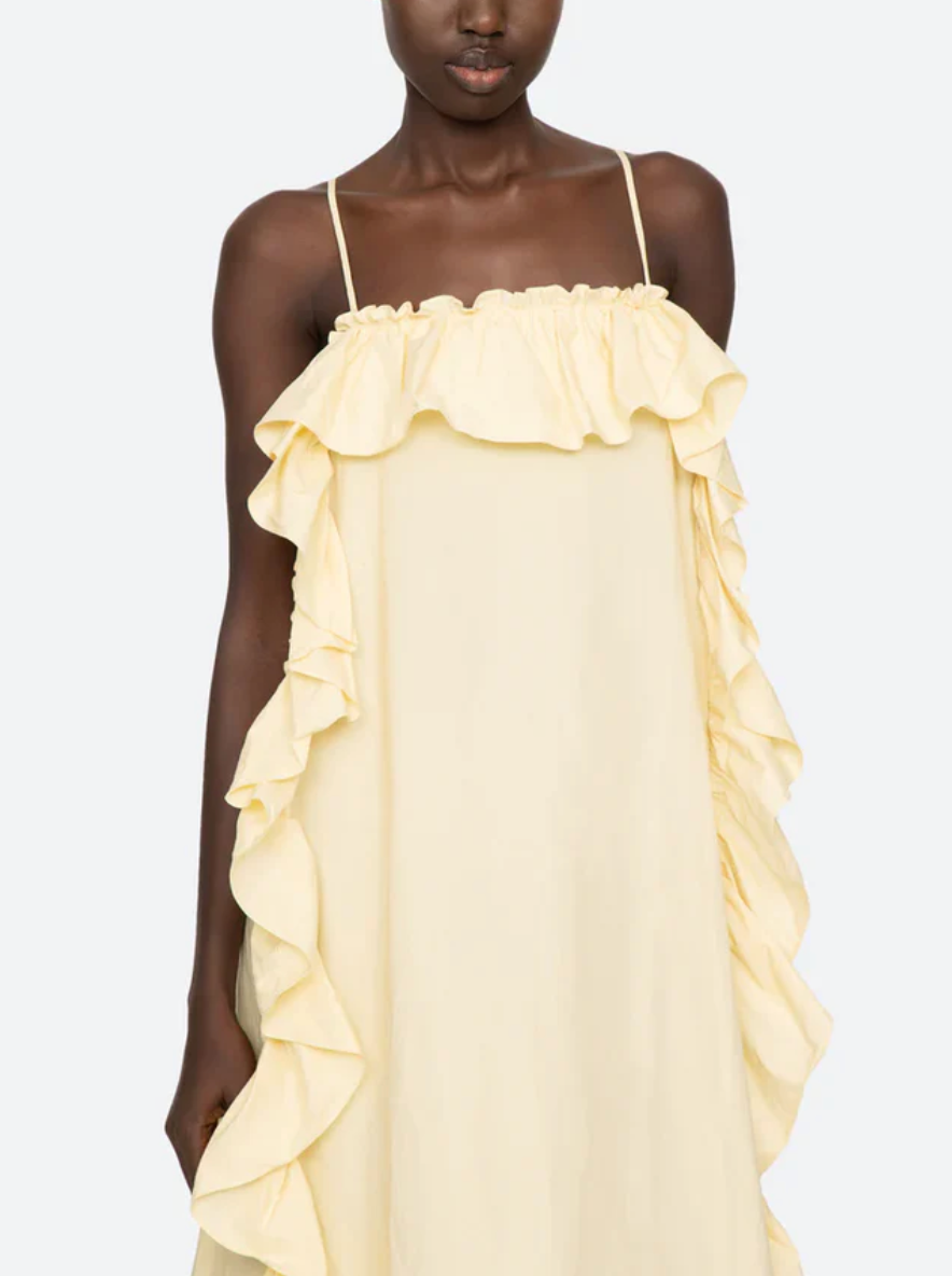 Lisette Solid Ruffle Maxi Sundress