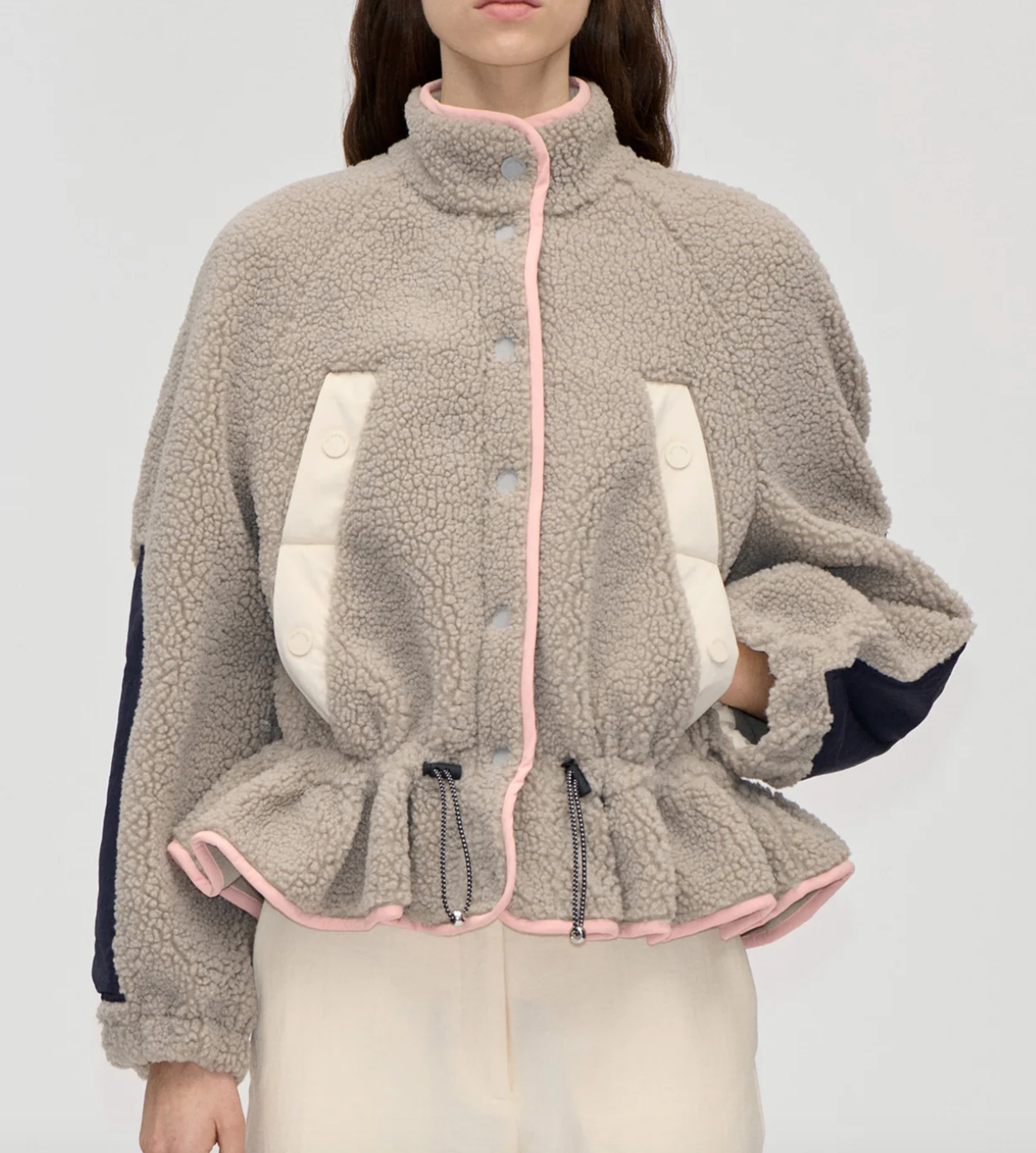 Dropped Shoulder Gathered Jacket