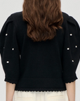 Bobble Knit Polo Cardigan