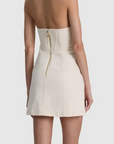 Solana Buckle Denim Halter Mini Dress