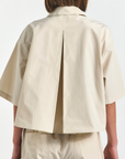 Olivia Poly Cotton Poplin Cropped Short Sleeve Shirt