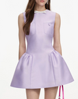 Lilac Taffeta Mini Dress
