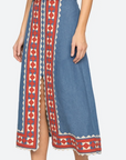 Stina Chambray Midi Skirt