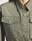 Brady Stretch Cotton Twill Long Sleeve Utility Dress