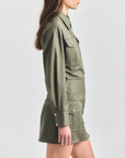 Brady Stretch Cotton Twill Long Sleeve Utility Dress