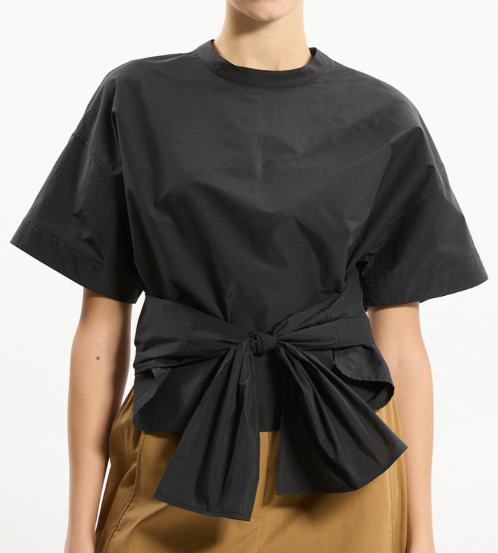Boxy Tie Front Top