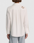 Finely Embellished Cutout Button Down