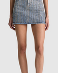 Kiera Low Rise Embellished Aline Mini Skirt